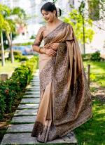 Silk Beige Traditional Wear Weaving Saree